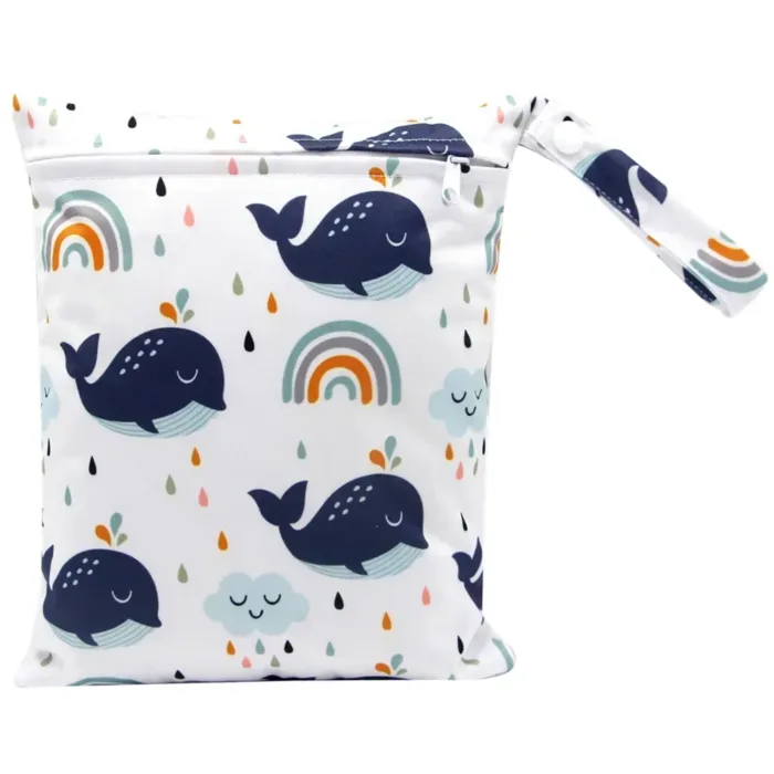 20*25cm Baby Diaper Bag Cartoon Print Wet Dry Nappy Zipper Handbag Stroller Carry Pack Travel Outdoor Wet Diaper Storage Bags - Image 15