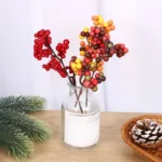 18cm Christmas Decorations Simulated Rich Fruit Festival Decoration New Year Noel Red Berry Branch Living Room Home Decoration