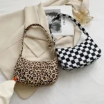 Women Shoulder Bag Fashion Animal Pattern Print Bag Casual Nylon Butterfly Leopard Zebra Cow Print Women Handbag Underarm Bags - Image 2