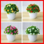 1pc Artificial Flowers Five Leaf Plum Small Potted Plants Can Be Placed Indoors And Outdoors Suitable For Home Room Decoration - Image 3