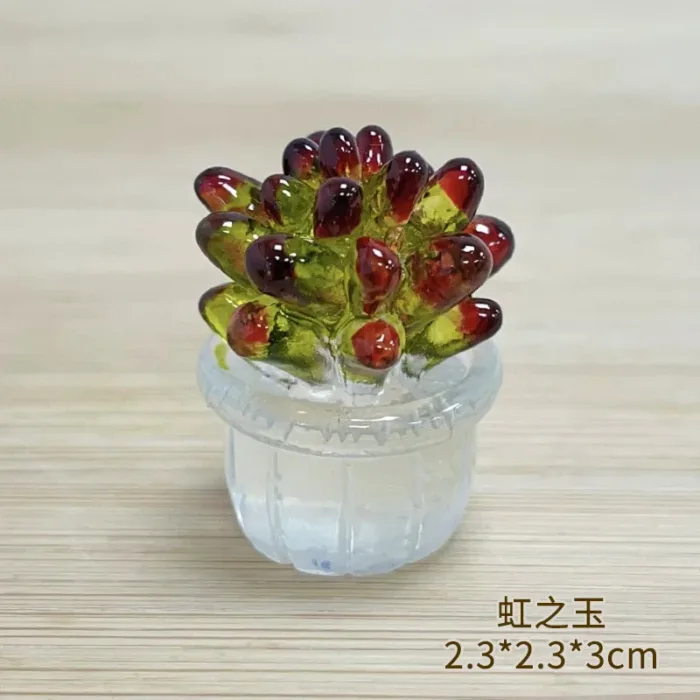 Creative Simulation Cactus Plant Decor Transparent Fleshy Car Computer Decoration Ornaments Decorative Crafts Home Accessories - Image 18