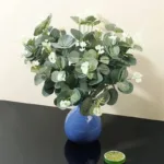 10pcs Eucalyptus Leaves Bunch Branch Artificial Plastic Plants Leaves Green Stems Wedding Faux Fake Flowers Cake DIY Decor - Image 3
