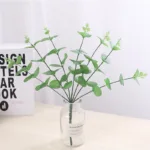 Artificial Plastic Plant Eucalyptus Leaves Branch Green Stems Home Outdoor Party Wedding Fake Flowers DIY Decoration Arrangement - Image 4