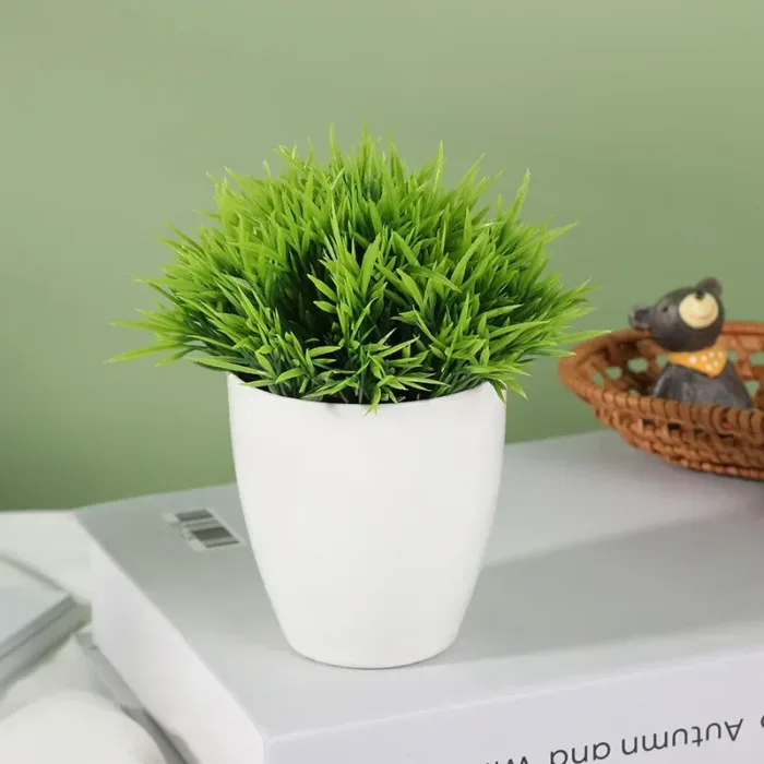 New Fake Flowers for Home Garden Decoration Artificial Plants Potted Green Bonsai Small Tree Grass Plants Pot Ornament Wedding - Image 2