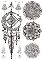 Size:210x150mm Waterproof Haina Tattoo Sticker Mandala Sexy Feather Temporary Tattoo Sticker - Image 14