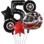 6PCS Motor Helmet Balloon Wheel Tire Racing Balloons Birthday Decor Boys Race car Dirt Bike Motorcross Hot Wheel Party Supplies - Image 8