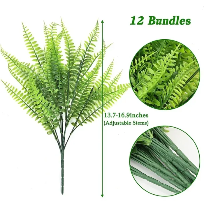 Fake Plastic Plants Decorations With 7 Branchs UV Resistant For Outdoor Home Kitchen Decor Garden Decoration Artificial Plants - Image 2
