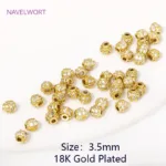 18K Gold Plated Brass with Zircon Round Spacer Beads,Bracelet Beads For Jewelry Making,Beads Separators,DIY Jewelry Accessories - Image 12