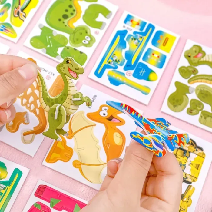 10pcs Children's 3D DIY Puzzles Cute Cartoon Dinosaur Puzzle for Early Childhood Education Game Gift Toys الالعاب اطفال تعليمية - Image 1