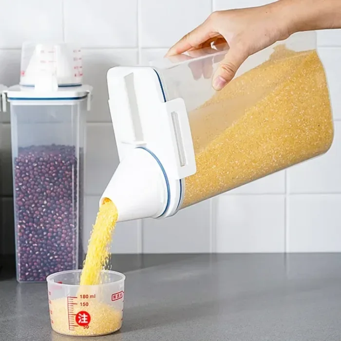 Large Food Storage Container 360° Rotating Rice Grain Dispenser Sealed Dampproof Cereal Storage Box with Lid Kitchen Rice Barrel - Image 10
