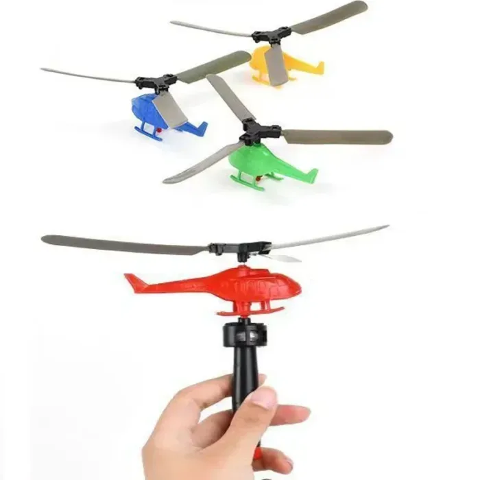 Bamboo Dragonfly Handle Pull Helicopter Children's Outdoor Games Sports Toys for Boys Girls - Image 4