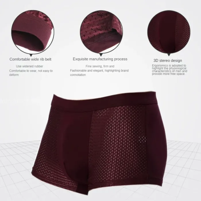 4XL Plus Banboo Fiber Men Underwear Male Boxer Solid Panties Shorts Men's  Underpants Breathable Intimate Man Boxers - Image 3