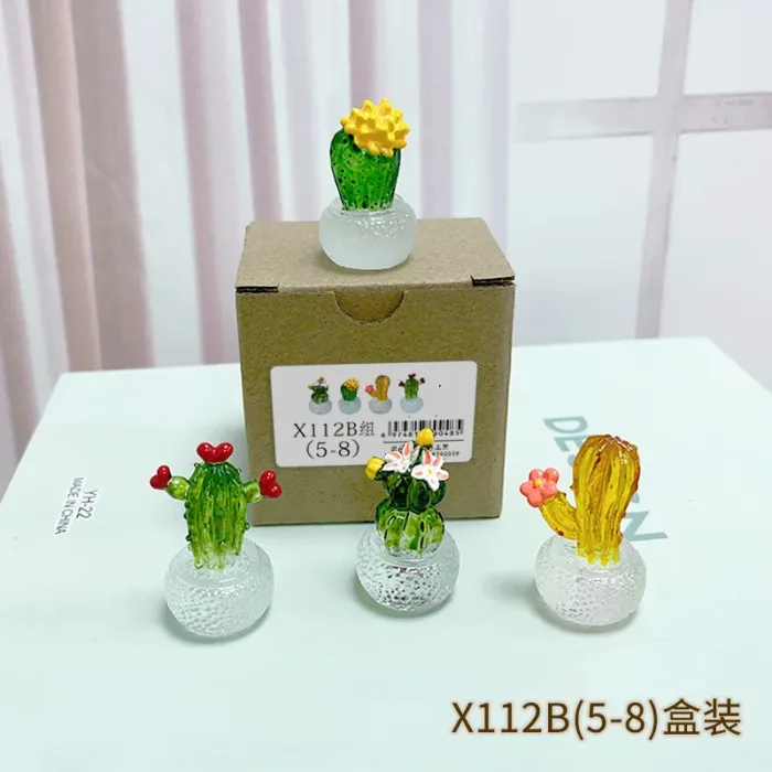 Creative Simulation Cactus Plant Decor Transparent Fleshy Car Computer Decoration Ornaments Decorative Crafts Home Accessories - Image 7