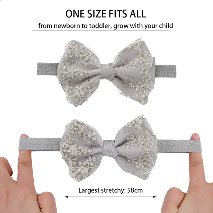 3Pcs/Set Leg Ruffled Cotton Socks Baby Girls  Kids Clothing with Lacework Toddlers Cotton Hair Ribbon Bows Sock Elastic Hairband - Image 3