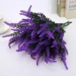 40cm Purple Provence Lavender Artificial Flowers Plastic Fake Plants Bridal Bouquet Indoor Outdoor Wedding Home Garden Decor - Image 3