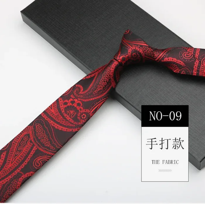 6cm Width Navy Paisley Neck Ties For Men Business Handmade Narrow Soft Polyester Neckties Trendy Fashion Shirt Suit Accessories - Image 11