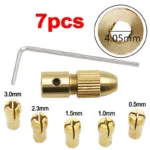 7pcs/set 2.35/3.17/4.05/5.05mm Brass Dremel Collet Mini Drill Chucks For Electric Motor Shaft Drill Bit Tool Drill Chuck Adapter - Image 9