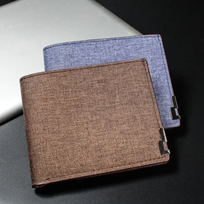Denim Wallets Purses Men Women Inserts Business Foldable Cowhide Wallet Picture Coin Purse Slim Money Credit ID Cards Holder Bag - Image 2