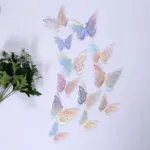 12pcs Suncatcher Sticker 3D Effect Crystal Butterflies Wall Sticker Beautiful Butterfly for Kids Room Wall Decal Home Decoration - Image 12