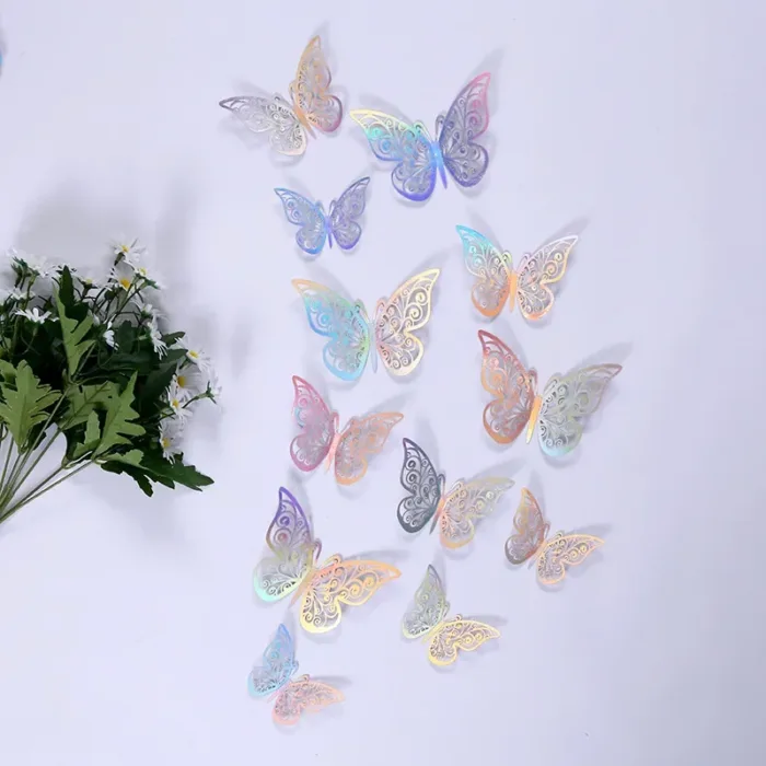 12pcs Suncatcher Sticker 3D Effect Crystal Butterflies Wall Sticker Beautiful Butterfly for Kids Room Wall Decal Home Decoration - Image 12