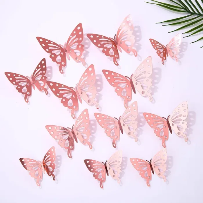 12pcs Suncatcher Sticker 3D Effect Crystal Butterflies Wall Sticker Beautiful Butterfly for Kids Room Wall Decal Home Decoration - Image 13