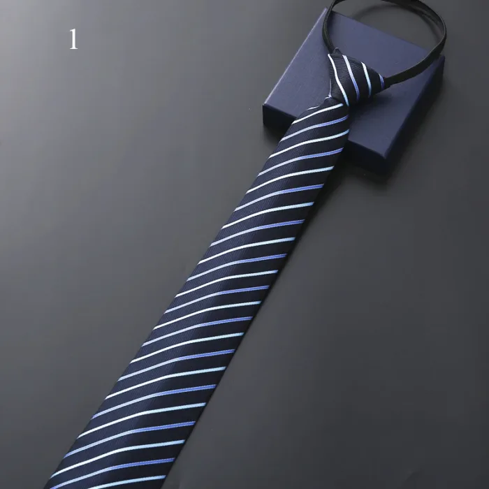 8Cm Daily Wear Lazy Zipper Cravat Necktie Accessories Men's Tie Jacquard Classic Fashion Wedding Party Gift Men Slim Skinny Tie - Image 3