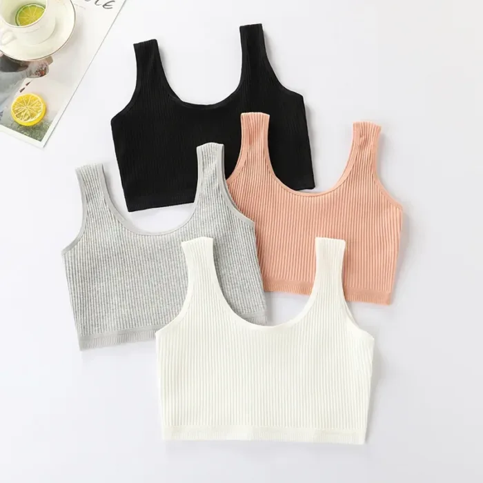 Teenager Girls Bra Kids Cotton Comfort Bras Baby Girl Solid Colors Top Child Casual Underwear for Girls Clothes for Sports Bra - Image 1