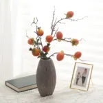 Artificial Persimmon Orange Fruit Home Wedding Festival Christmas Display Decoration Fake Plant High Simulation Model Photo Prop
