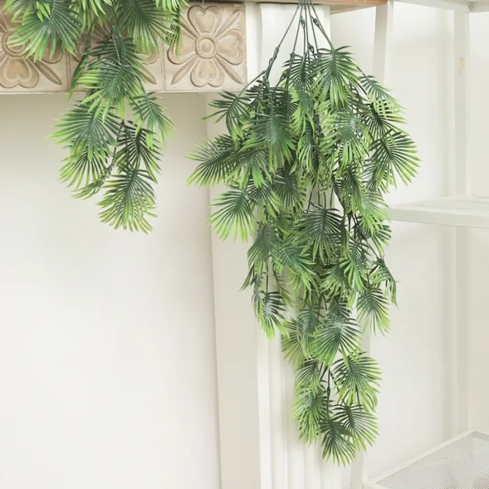 Palm Artificial Plants Plastic Vine Hanging Wall Fern Turtle Leaf Ivy Green Decoration for Wedding Home Party Living Room Store - Image 6