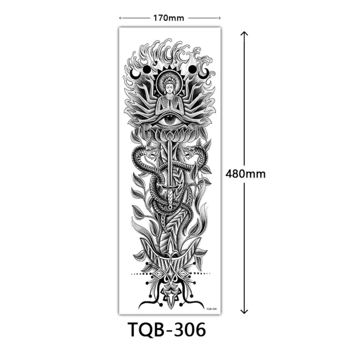 Body Art Full Fake Tatoo Tiger Wolf Flowers Rose Large Arm Tattoo Sticker Full Sleeve Waterproof Semi Permanent Tattoo Women Man - Image 22