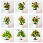Simulated Green Plants Simulated Plants Decorative Bonsai Fruit and Potted Plants Strawberry Orange Simulation Tree