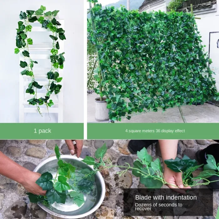 Artificial Grape Leaf Green Vine Sweet Potato Leaf Rattan Plastic Decor Ceiling Vegetable Fruit Orchard Outdoor Wedding Pendant - Image 4