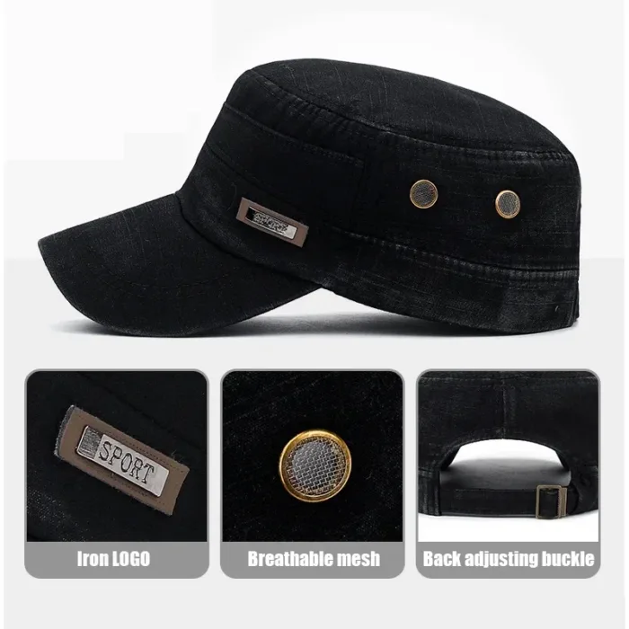 Military Cadet Flat Cap Fashion Clothes Adjustable Snapback Hat Unisex New Fashion Classics Outdoor Casual Sport Baseball Cap - Image 3