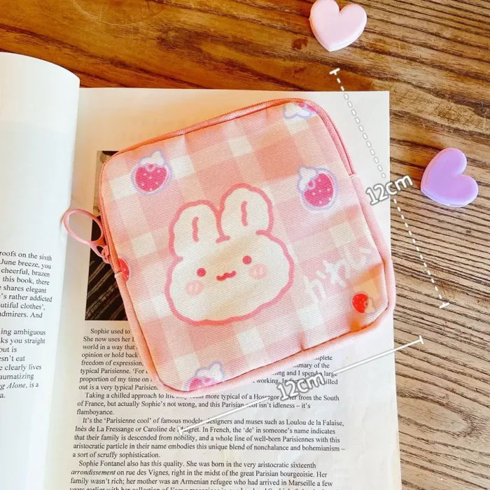 Korean Cute Bear Large Capacity Sanitary Napkin Storage Bags Girls Cartoon Physiological Period Tampon Organiser Bag Mini Bag - Image 7