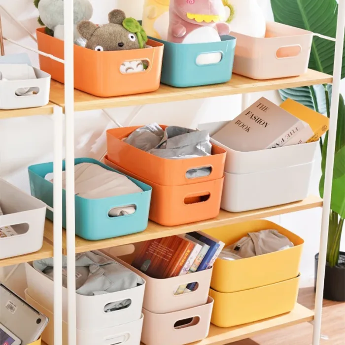 Desk Organizers Household Sundries Plastic Storage Box Office Desktop Student Dormitory Finish Cosmetics Kitchen Storage Basket - Image 2