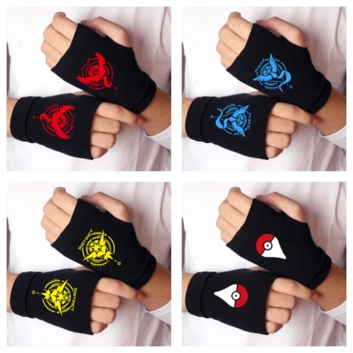 Pokemon GO Cartoon Half Finger Gloves Anime Zapdos Articuno Game Peripherals Office Gloves Children's Toys Birthday Gifts - Image 2