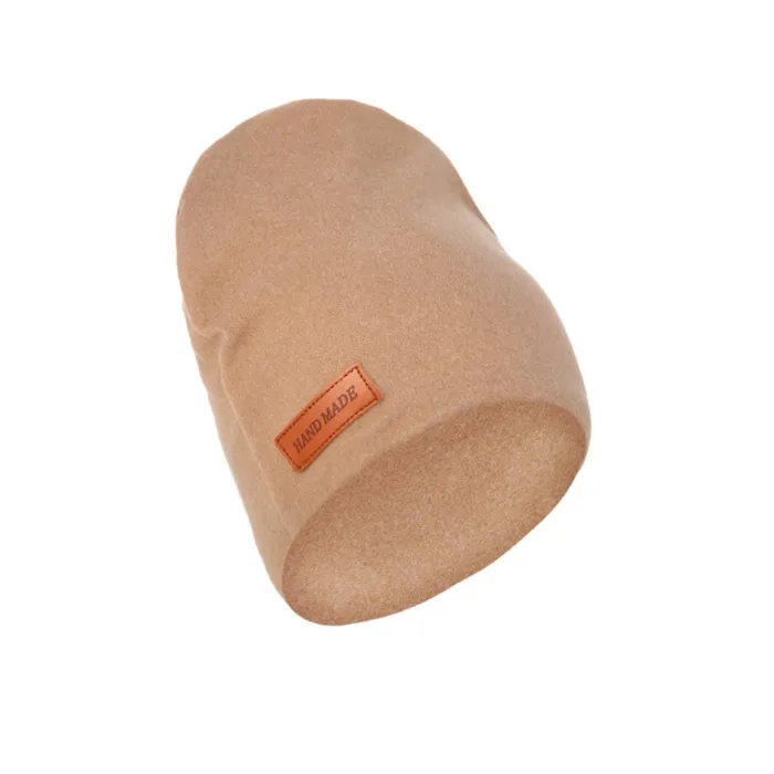 Solid Cashmere Baby Turban India Hats Newborn Boys Girls Autumn Winter Beanies Bonnet with Handmade Leather Tag Kids Headwraps - Image 17