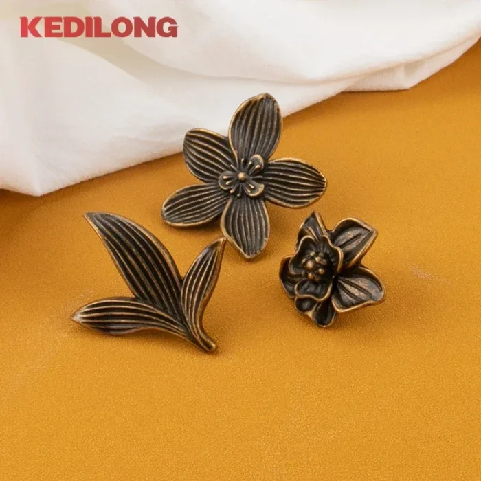 KEDLO European Light Luxury Flower Zinc Alloy Drawer Gold  Knob Furniture Hardware Kitchen Cabinet Vintage Bronze Pull Handle - Image 4
