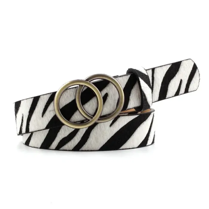 Luxury Designers Leopard Belt For Women Snake Zebra Print Thin Horsehair Waist Belt LeatherRing Buckle Belts Female - Image 3