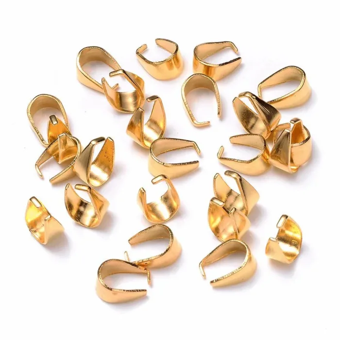 New 50Pcs/Lot Silver Color Pendant Pinch Bail Clasps Necklace Hooks Clips Connector For DIY Jewelry Making Findings - Image 2