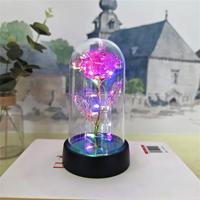 Red Colorful Rose Artificial Flowers Wedding Decoration Creative Valentine's Day Mother's Day Gift Light Up Rose in A plastic - Image 12