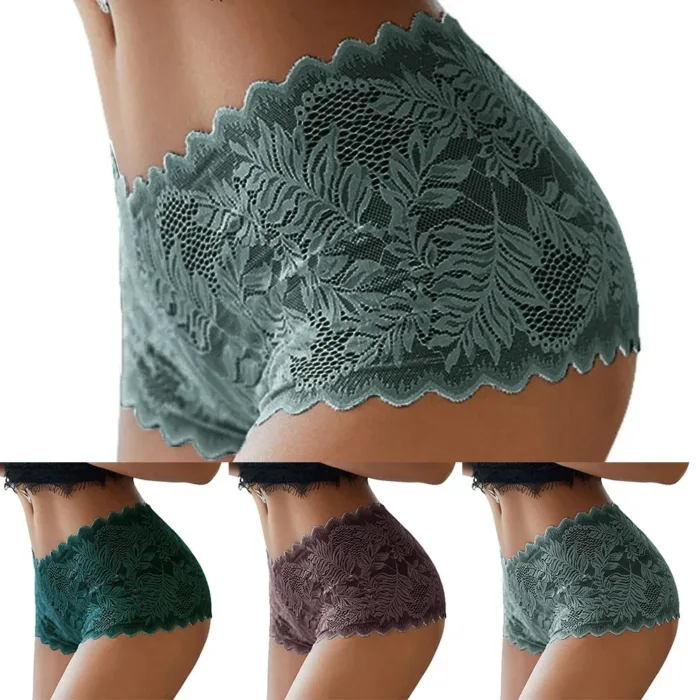 5XL Casual Woman Lace Floral Mesh Lingerie Plus Size Briefs Knicker Underwear Panties Underpants Briefs For Women Clothing - Image 6