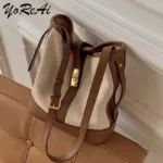 YoReAi Women Canvas Messenger Bags Female Crossbody Retro Shoulder Bag Fashion Casual Designer Female Handbag Son-mother Tote - Image 3