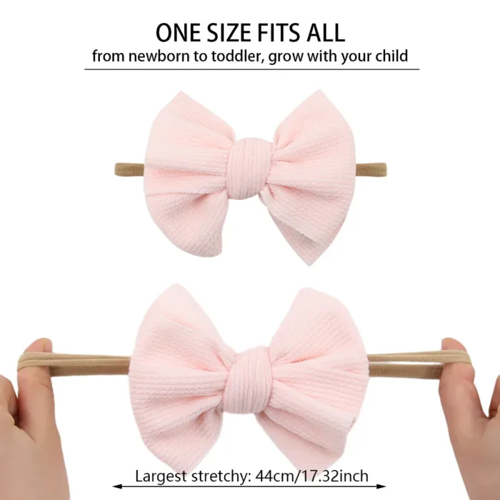 3Pcs/Set Baby Cotton Knee Socks Silk Stain Hair Bow Headbands Non-slip 0-12M Long Leggings Stockings Nylon Hairbands Infant Sock - Image 3