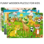 Logic Thinking Intellectual Wooden Game Puzzle Jigsaw Animal Vehicle Cartoon Early Educational Toys For Kids Children Gift