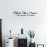 Bless This Home And All Who Enter Wall Stickers Home Decor Vinyl Wall Decals Living Room Family Quotes Sayings Stickers PVC - Image 2