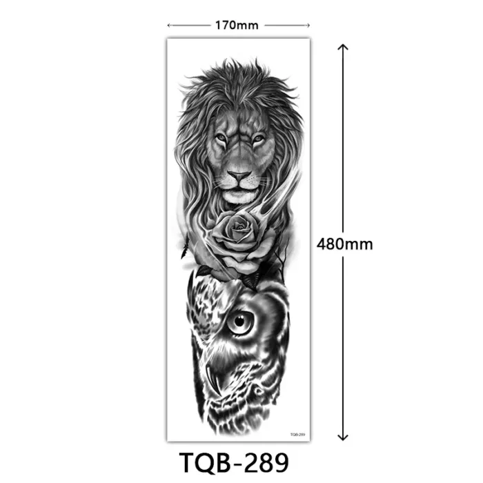 Body Art Full Fake Tatoo Tiger Wolf Flowers Rose Large Arm Tattoo Sticker Full Sleeve Waterproof Semi Permanent Tattoo Women Man - Image 37