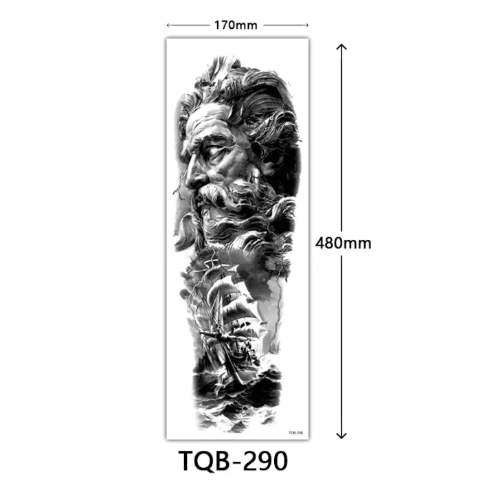 Body Art Full Fake Tatoo Tiger Wolf Flowers Rose Large Arm Tattoo Sticker Full Sleeve Waterproof Semi Permanent Tattoo Women Man - Image 38
