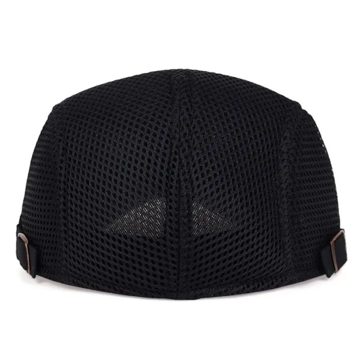 summer hollow mesh breathable sun hat classic solid color beret men and women universal hats outdoor sports cap - Image 3