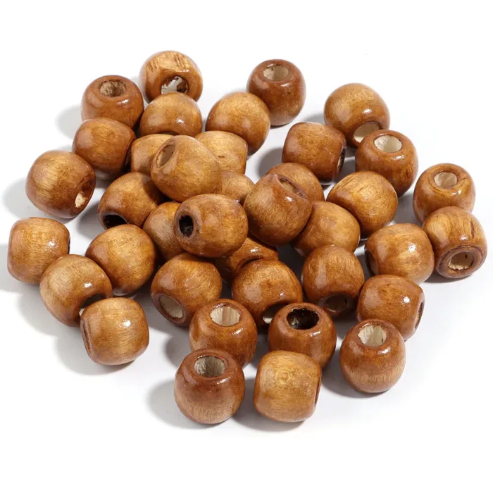 Natural Wooden Beads For Jewelry Making Big Hole Wood Beads Loose Spacer Beads DIY Hair Accessories Bracelet Necklace Wholesale - Image 8